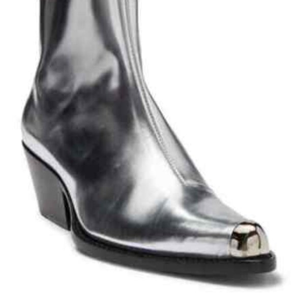 Calvin Klein Collection Shoes - Tex Tarrana Silver Metallic Boot Calvin Klein 38.5